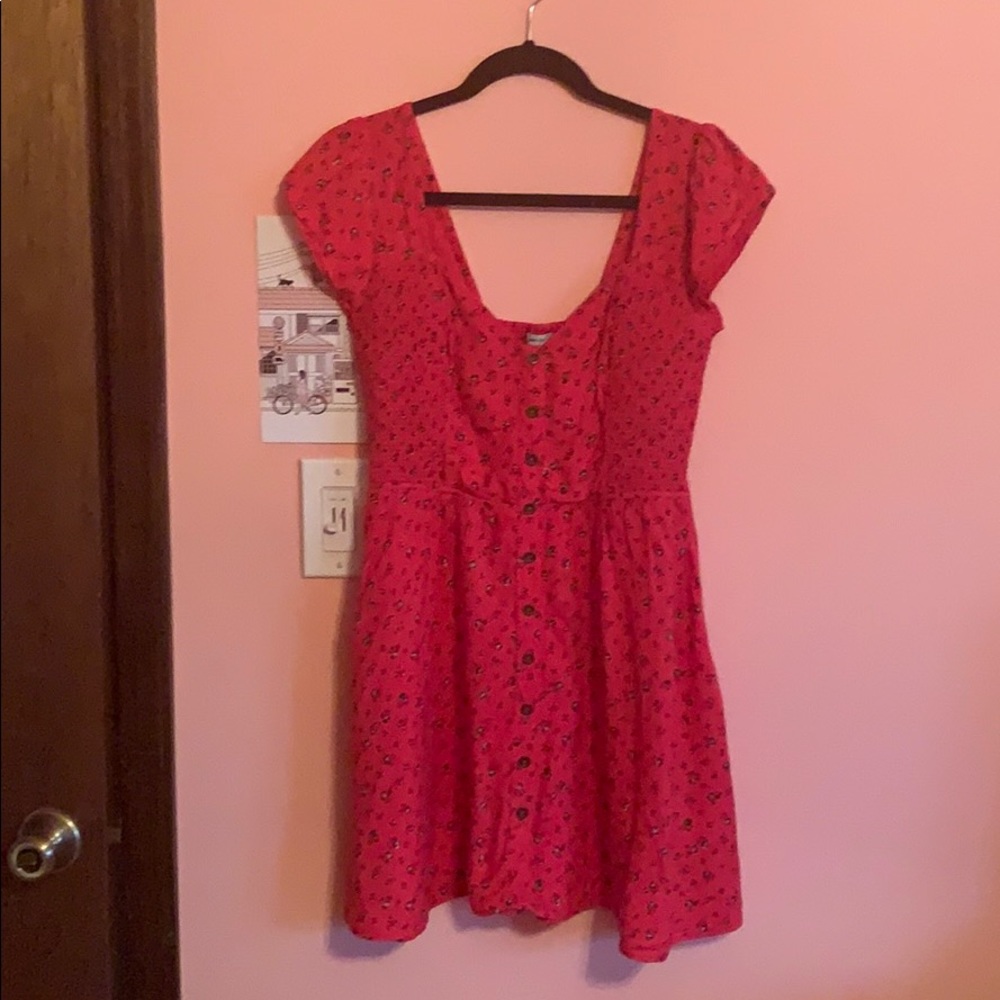 Urban Outfitters Kimchi Blue Floral Red Dress